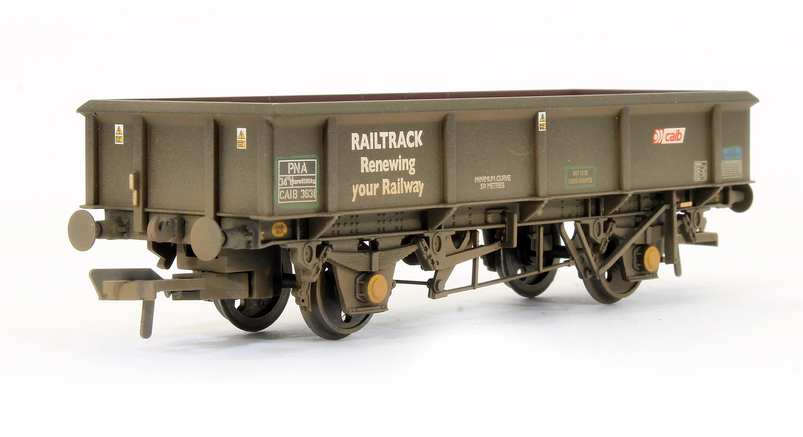 Pre-Owned 38-105 Triple Pack 34 Tonne PNA Railtrack 5 Rib Wagons (Weathered) - Image 3