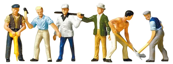 PR10030 Road Workers (6) with Equipment Exclusive Figure Set