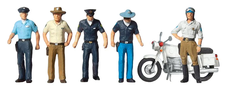 PR10370 American Policemen (5) with Motorcycle Exclusive Figure Set