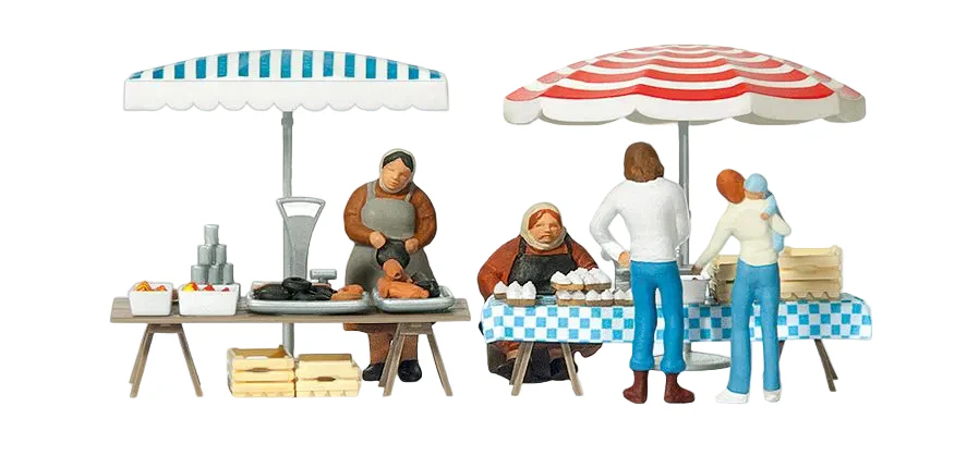 PR10052 Market Stalls (2) with Accessories Exclusive Figure Set