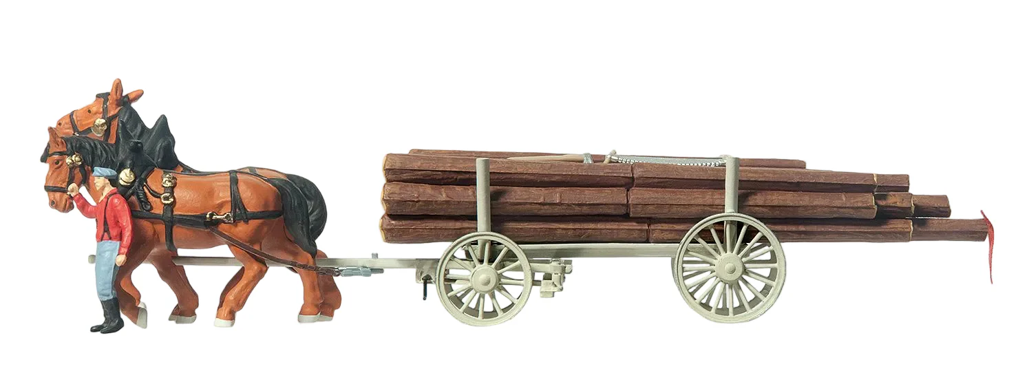 PR30465 Horse Drawn Log Wagon