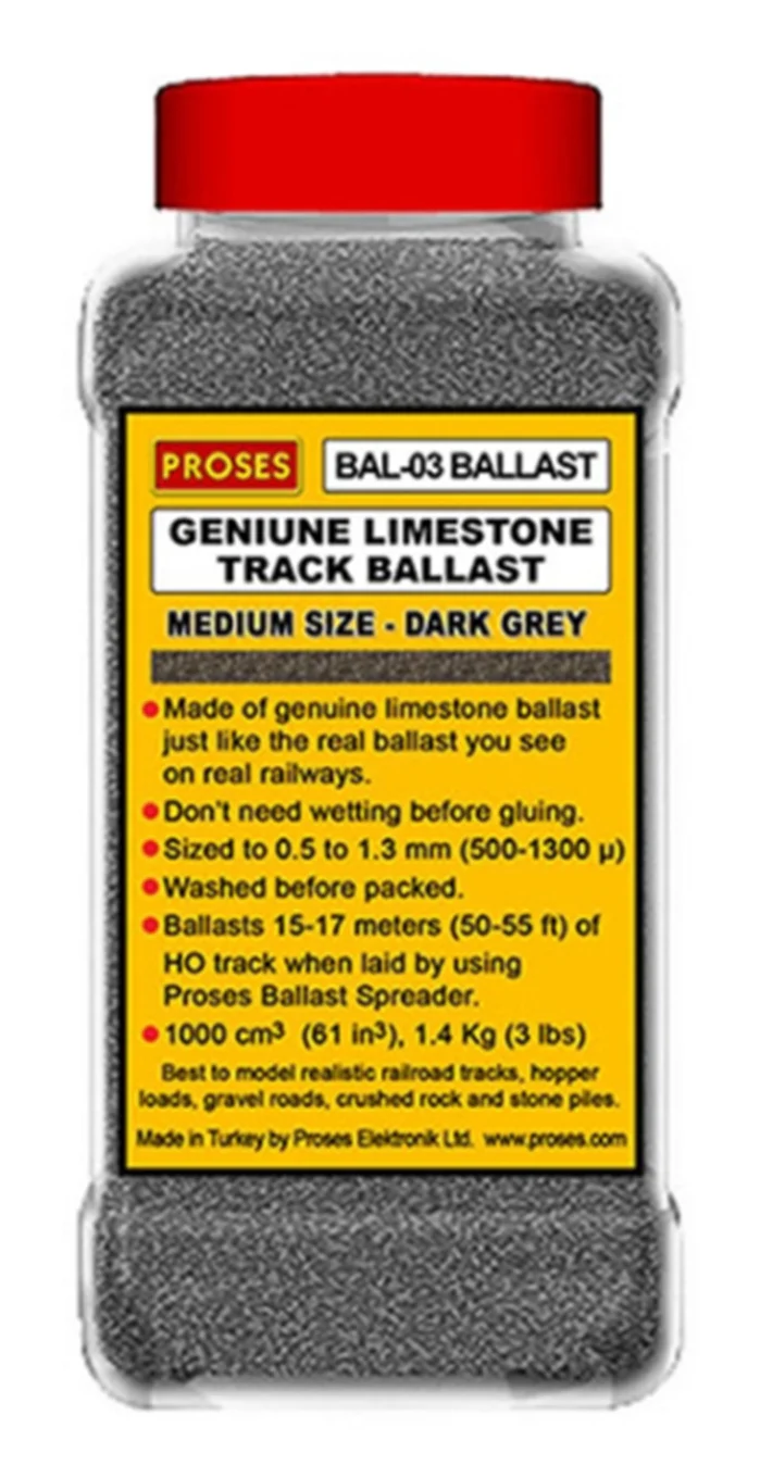 PBAL-03 1.4 Kg (3 lbs) Authentic Limestone Ballast HO/OO (Dark Grey)