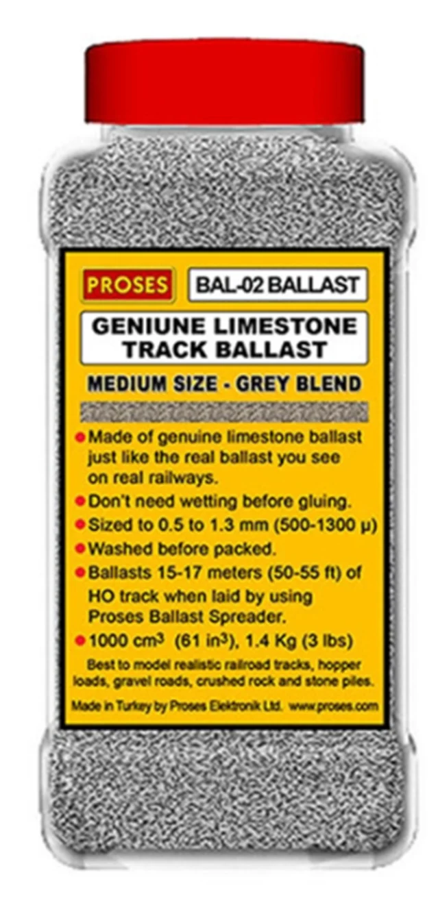 PBAL-N-02 1.4 Kg (3 lbs) Authentic Limestone Ballast N-Scale (Grey Blend)