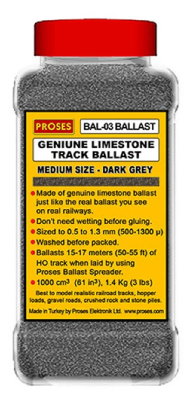 PBAL-N-03 1.4 Kg (3 lbs) Authentic Limestone Ballast N Scale (Dark Grey)