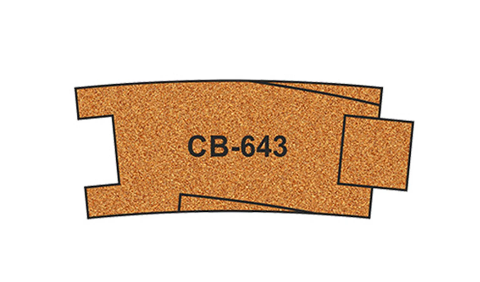 PCB-643 10 X Pre-Cut Cork Bed for R643 Curve Track