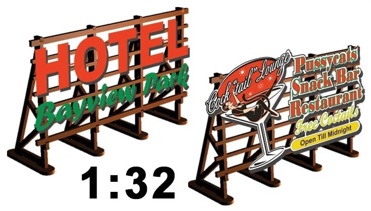 PLS-320 2 X Billboards No: 3 Pussycats + Hotel Bayview