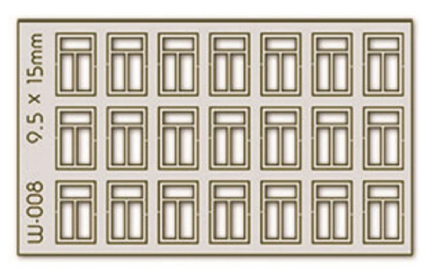 PW-008 21 pcs 9.5X15mm 3 Pane Windows H0/00