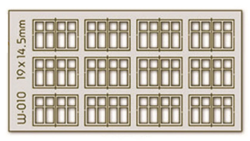 PW-010 12 pcs 19X14.5mm 4 Pane Dbl Unit Windows H0/00