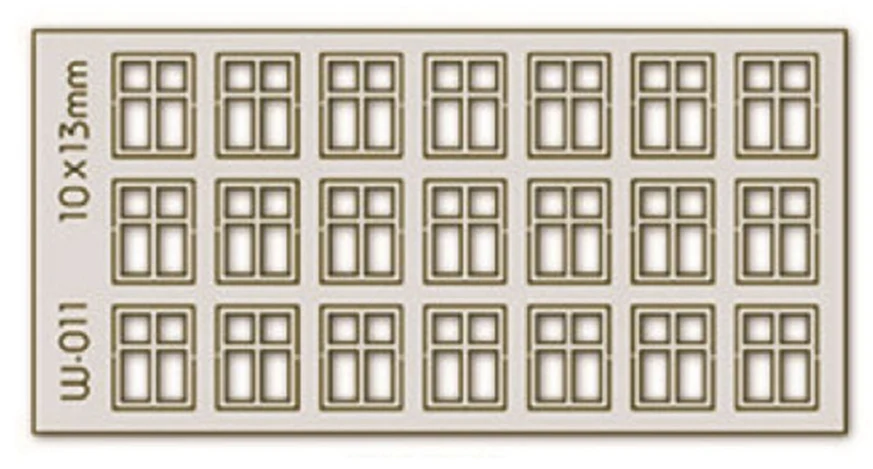 PW-011 21 X10X13mm 4 Pane Windows H0/00