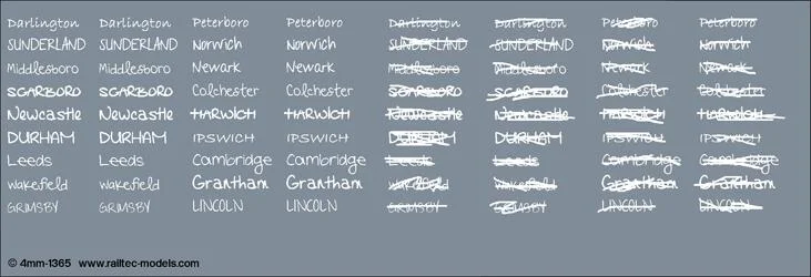 RT-4-1365 Handwritten Chalk Destination: Eastern Waterslide Decals Transfer