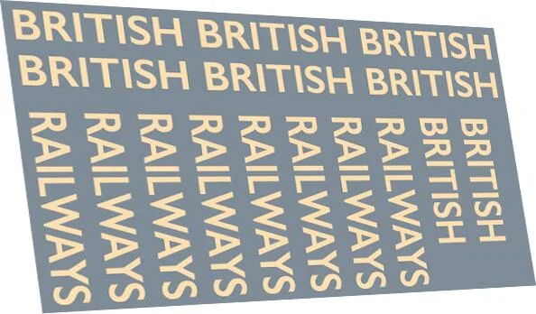 RT-4-4104 British Railways 10" Text Branding: Steam Locos Waterslide Decals Transfer