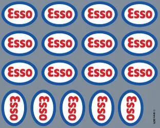 RT-4-8671 Esso Logos OO Gauge Waterslide Decals Transfer