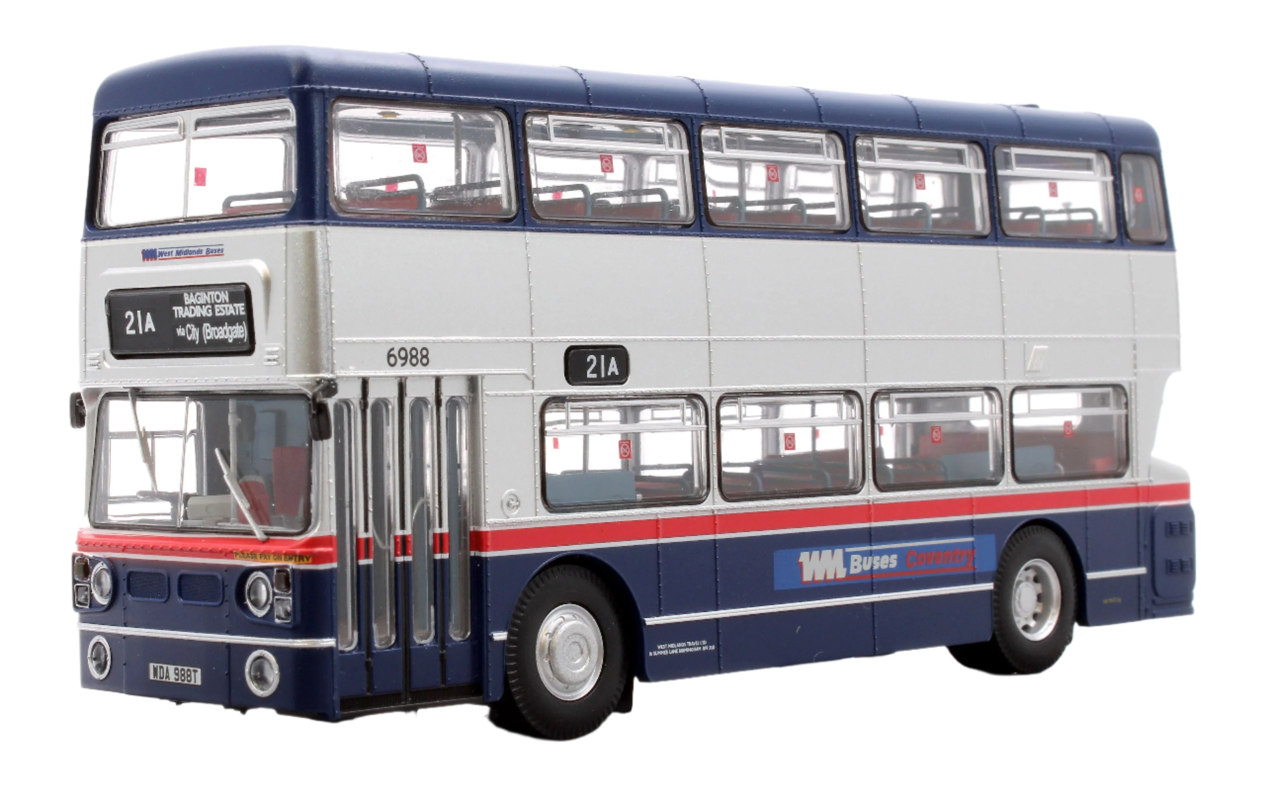 901031 Leyland Fleetline WDA988T, Route 21A Baginton, West Midlands Buses Coventry livery