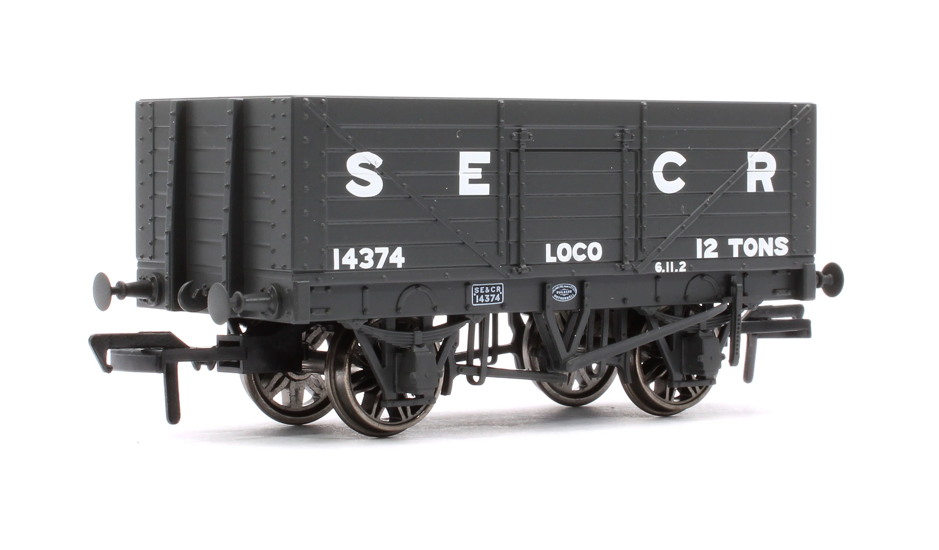 967405 SECR 12T 7 Plank Mineral Wagon (SR Dia.1357) SECR Loco Coal (Late) No.14374