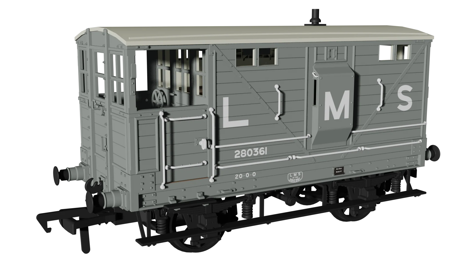 987004 LNWR D17b Brake - LMS (pre-36) No.280361