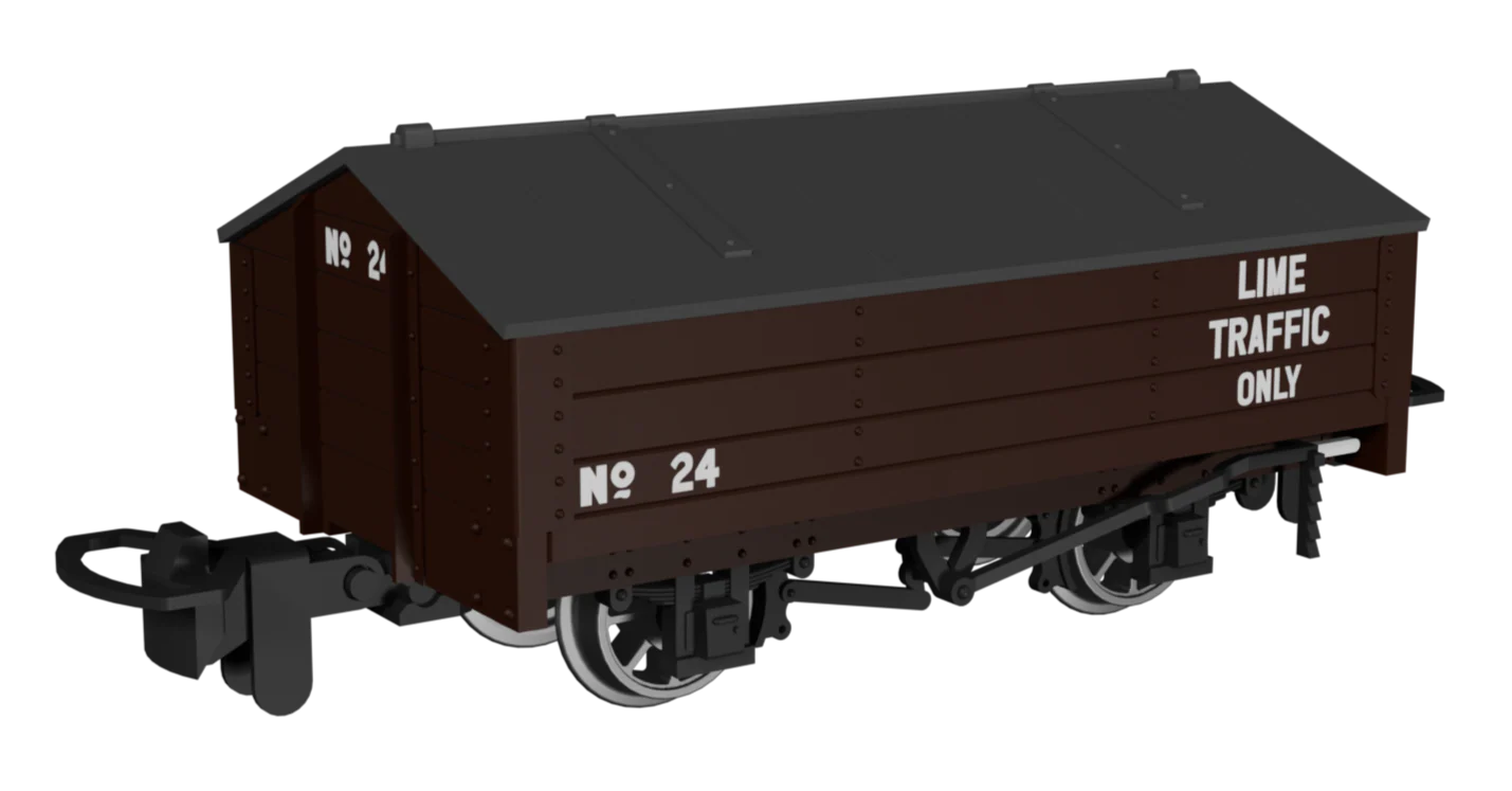990402 Peaked Roof Van - Brown 'Lime' No.24