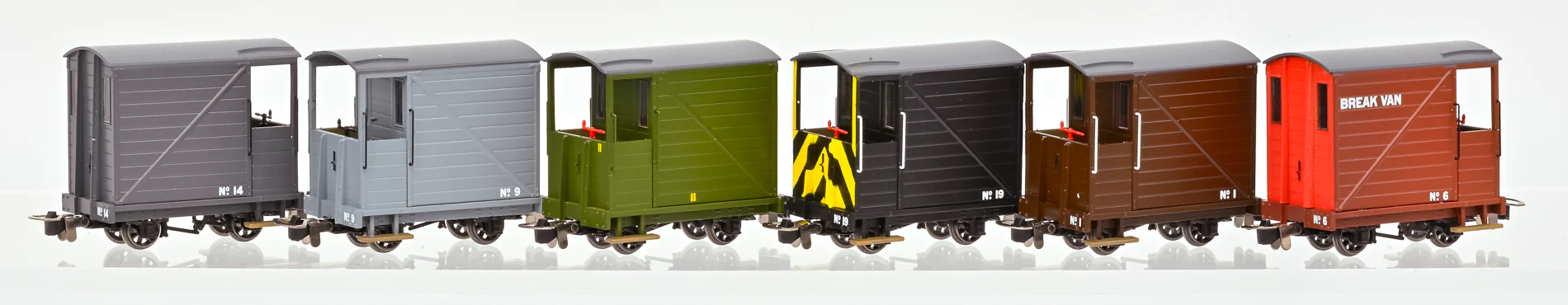 990802 Single Veranda Brake Van - Brown with Red Ends No.6 - Image 3