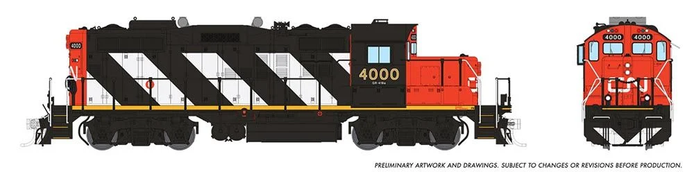 41001 HO GP9rm (DC/Silent): CN - Stripes: #4000