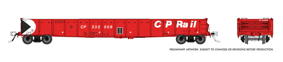 50052 HO 52'6" Gondola: CP Rail - Action Red Scheme - 6 pack - Image 2