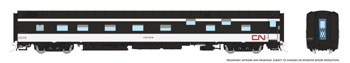 101157 HO Duplex Sleeper: CN - Wet Noodle Scheme: #1127 Elmira