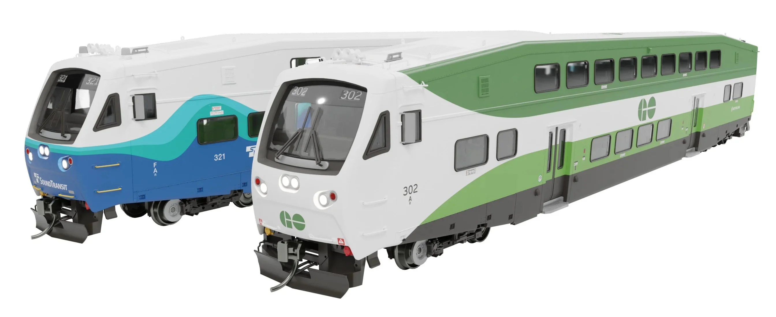 1110001 BiLevel Commuter Car: GO Transit - Late: Set #4 (Cab: 227 Coaches: 2406, 2436) - Image 3