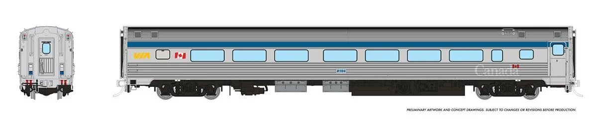 115115 HO Budd Coach w/HEP: VIA Rail - Canada Scheme: #8104