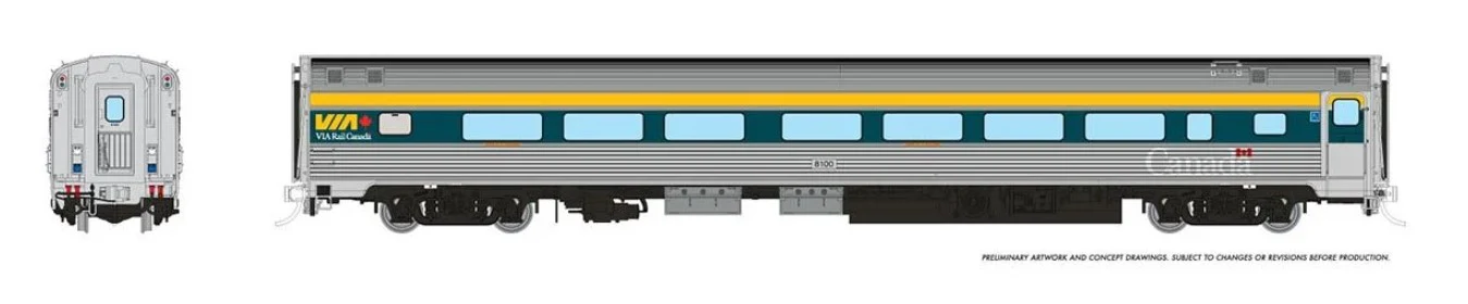 115121 HO Budd Coach w/HEP: VIA Rail - Current Scheme (Teal): #8109