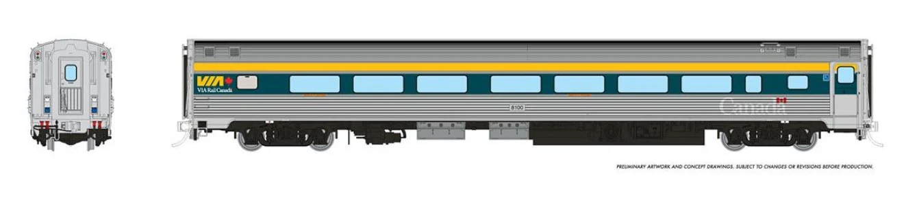 115122 HO Budd Coach w/HEP: VIA Rail - Current Scheme (Teal): #8110