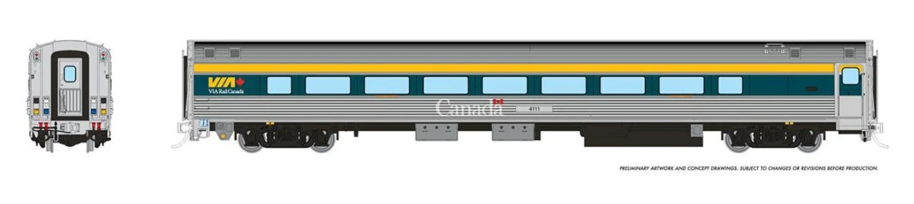 115129 HO VIA HEP2 Coach: VIA Rail - Current Scheme (Teal): #4111