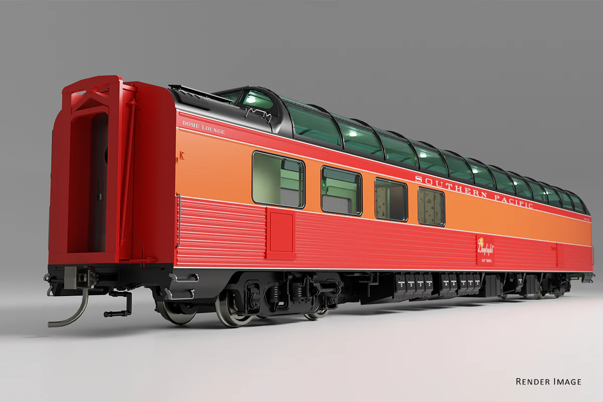175001 HO SP Dome-Lounge w/Fluted Sides: SP - Daylight: #3604 (‘Overland’ Style) - Image 4