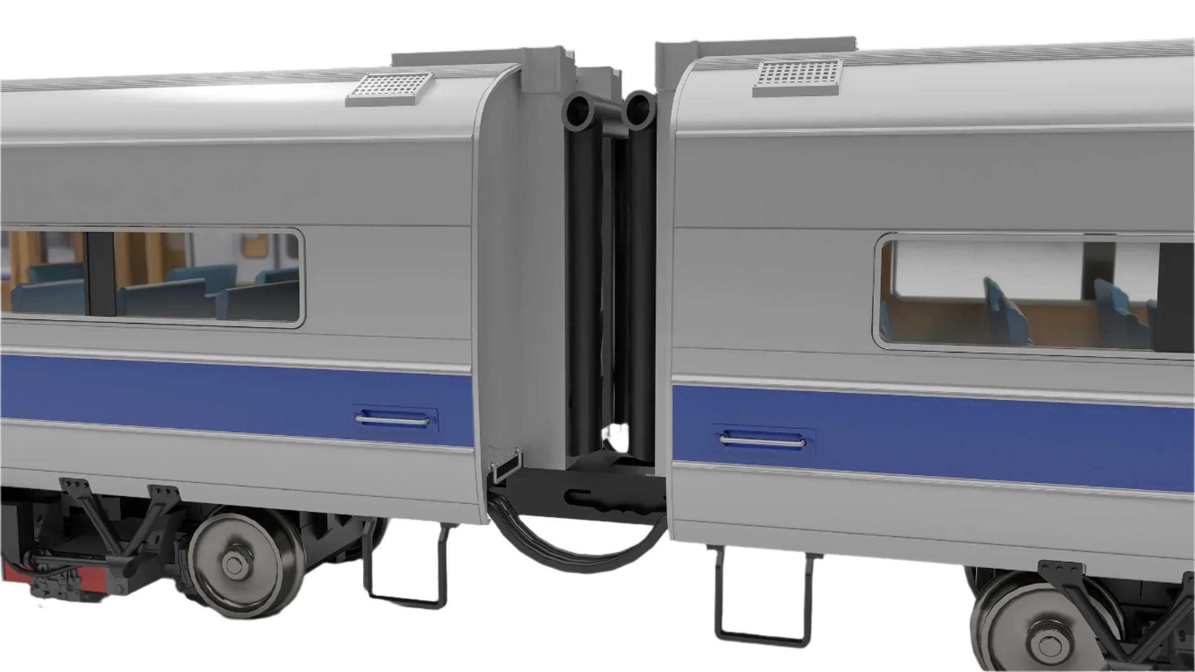 207506 HO Budd M3 set (DC/DCC/Sound): LIRR/MTA - Blue Stripe / Yellow Ends: #9803 + 9804 - Image 2