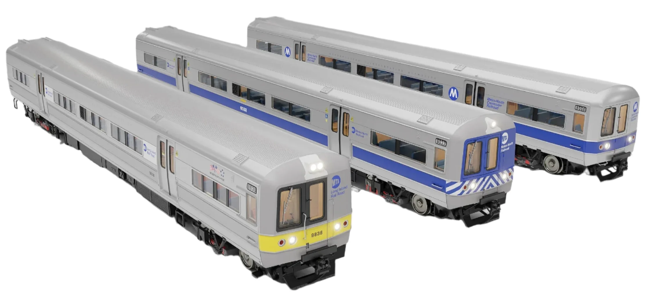 207512 HO Budd M3 set (DC/DCC/Sound): LIRR/MTA - No Stripe / Yellow Ends: #9927 + 9928