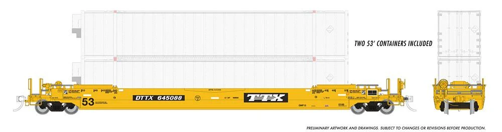401061A HO 53' Husky-Stack well car + containers: TTX - As Delivered: Single Car - Image 2