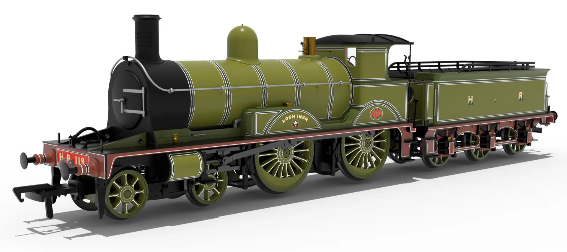 811002 Highland Railway Loch Class 4-4-0 No.119 'Loch Insh' HR Drummond Lined Green Steam Locomotive