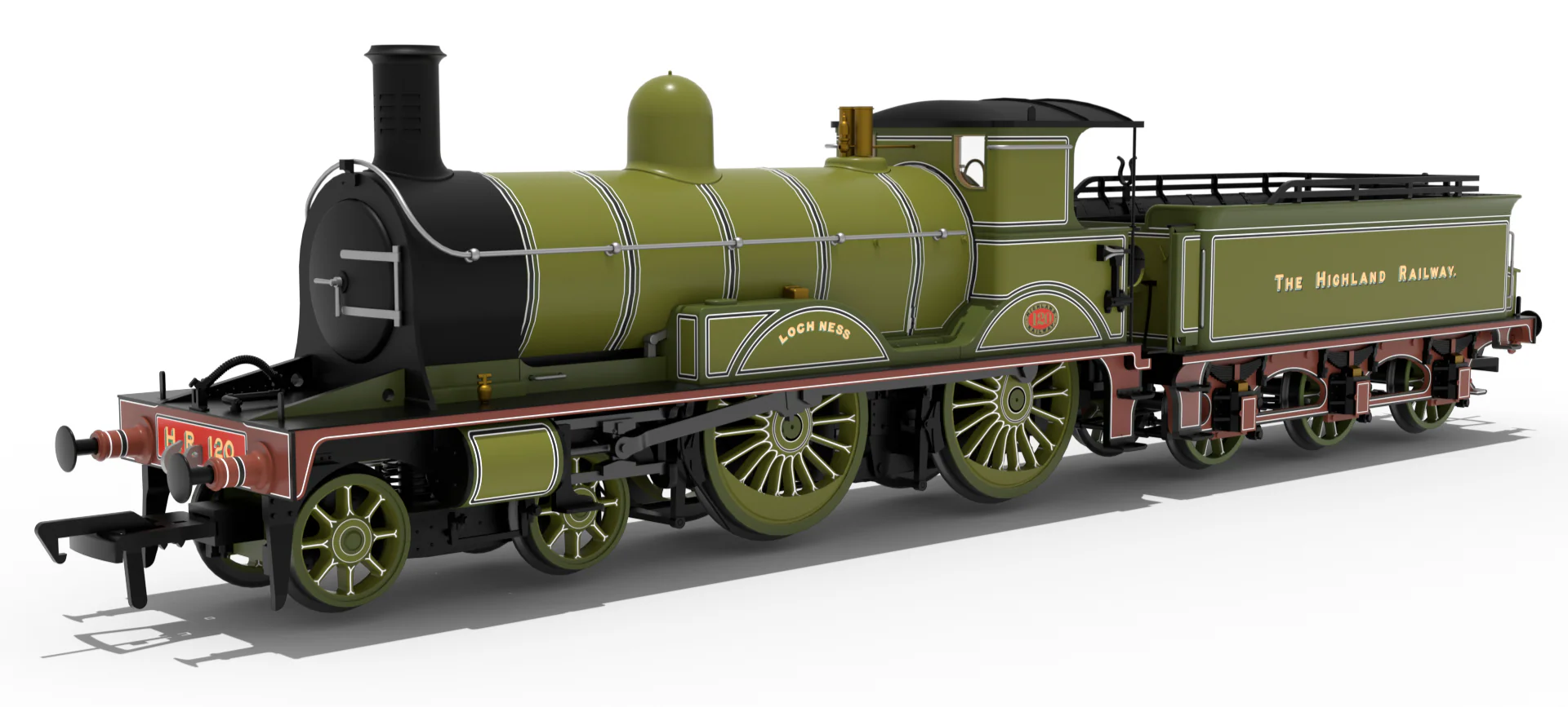 811503 Highland Railway Loch Class 4-4-0 No.120 'Loch Ness' HR Drummond Lined Green Steam Locomotive - DCC Sound