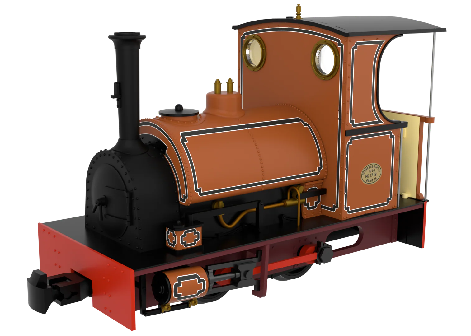 814506 Peckett & Sons Cranmore Class 0-4-0ST Lined Burnt Orange Steam Locomotive - DCC Fitted