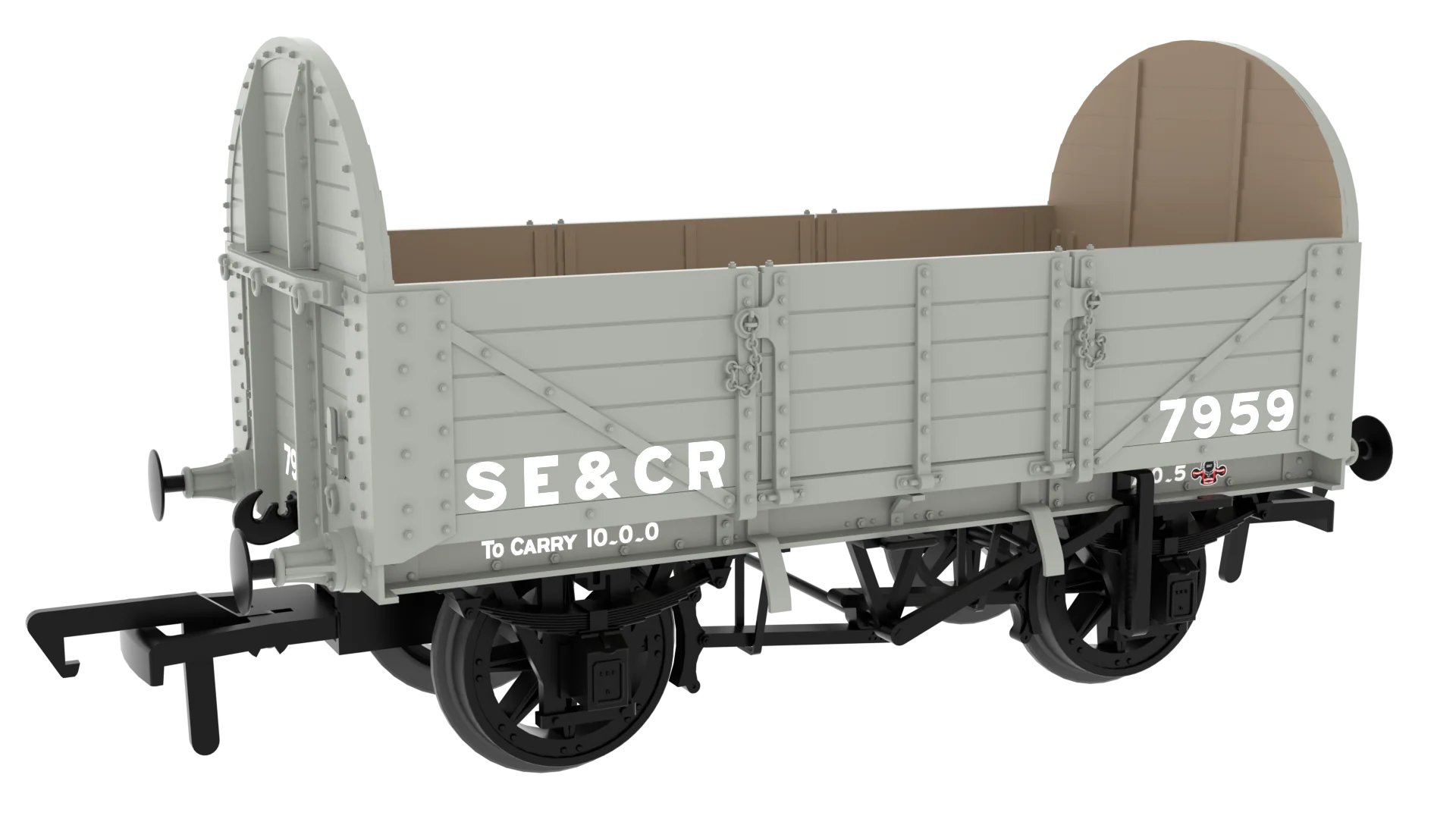 824005 SER/SECR 5-plank 10 ton open wagon - SE&CR Wainwright Light Grey No. 7959