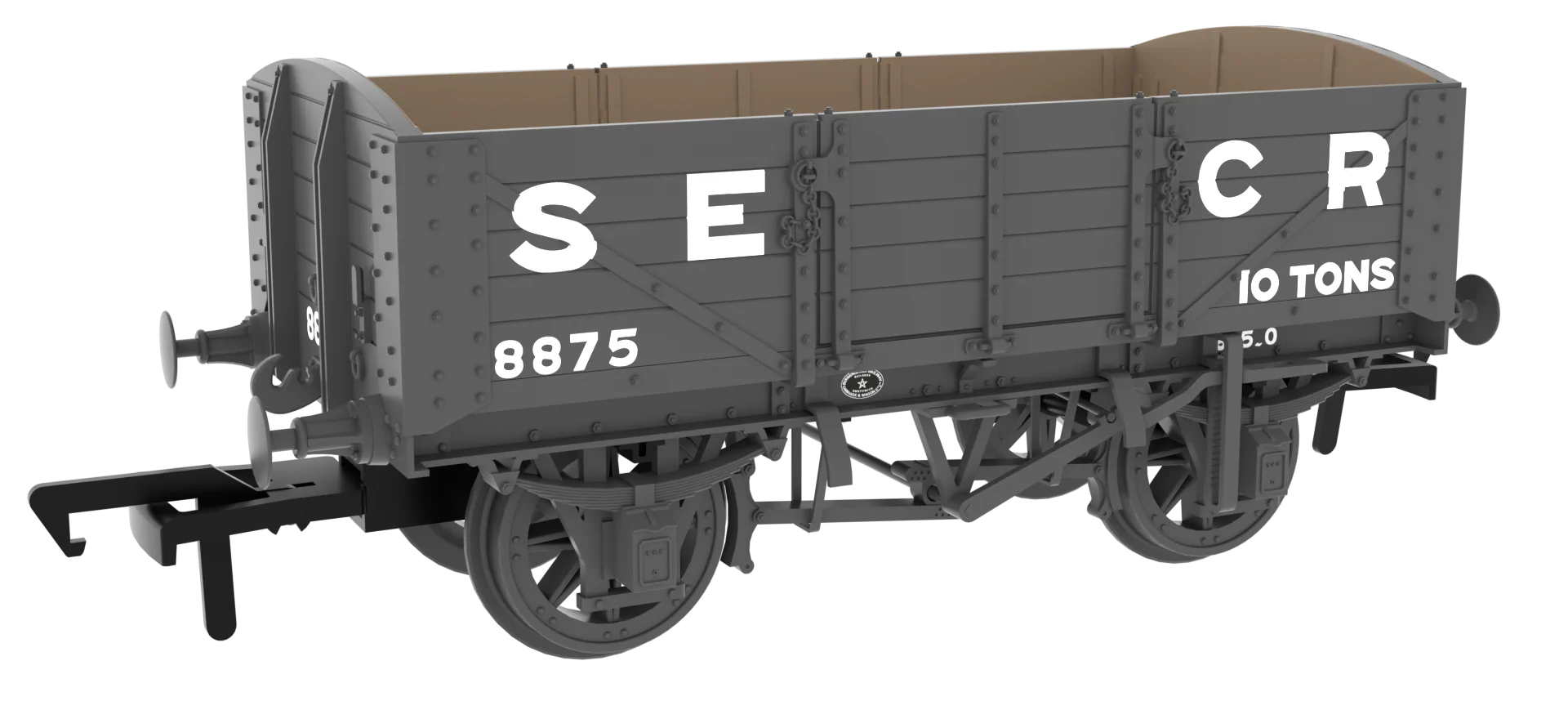 824013 SER/SECR 5-plank 10 ton open wagon - SECR Maunsell Dark Grey No. 8875