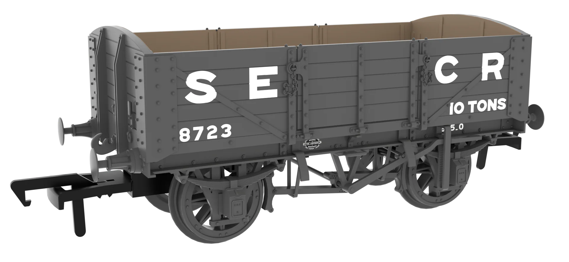 824014 SER/SECR 5-plank 10 ton open wagon - SECR Maunsell Dark Grey No. 8723
