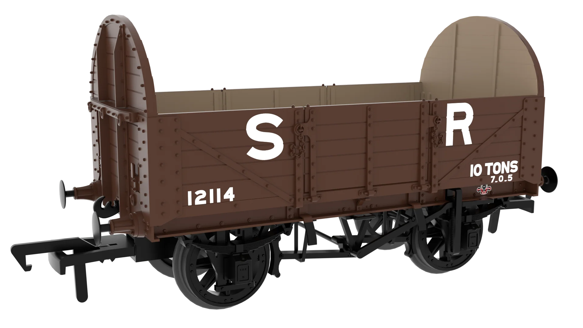 824017 SER/SECR 5-plank 10 ton open wagon - SR Pre-’36 Brown No. 12114