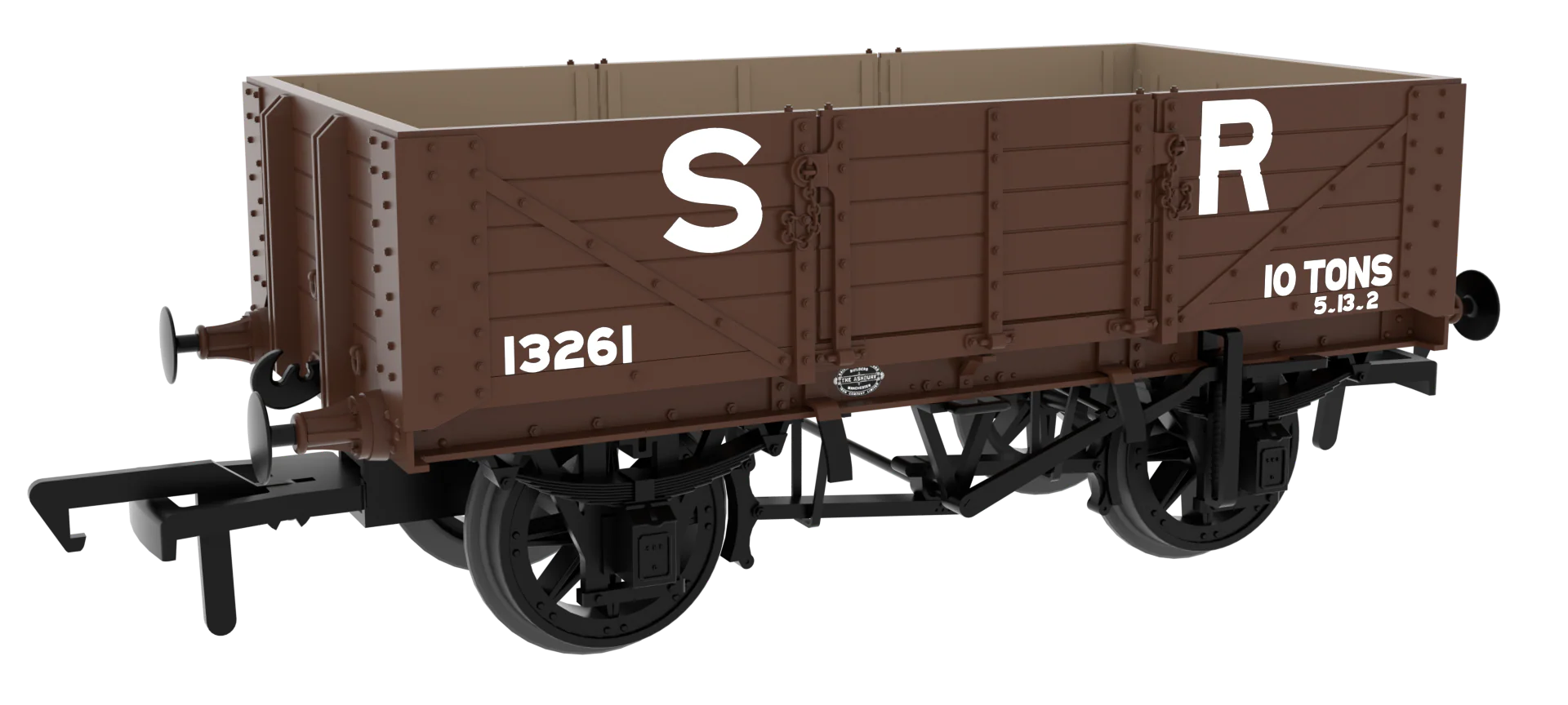 824021 SER/SECR 5-plank 10 ton open wagon - SR Pre-’36 Brown No. 13261