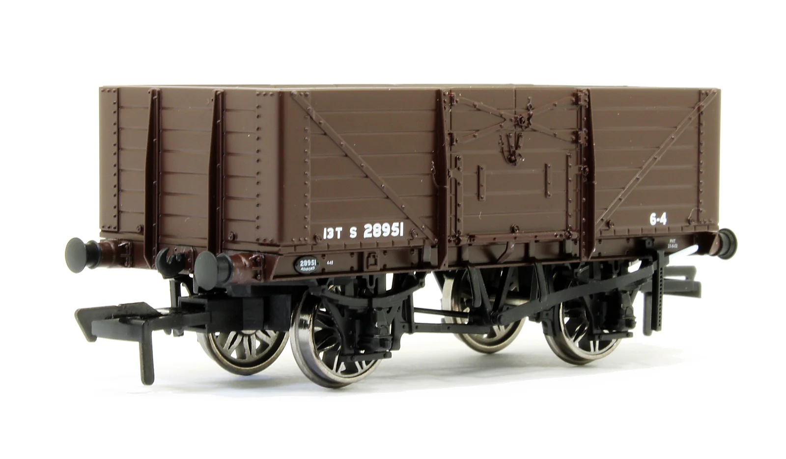907008 SECR 1355 7 plank Open Wagon - SR brown (with BR markings) #S28951 - Image 2