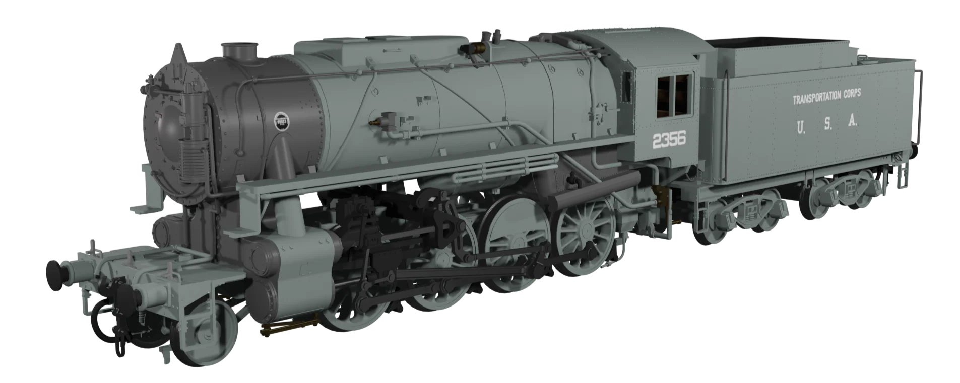 926004 USATC S160 2-8-0 SR Wartime Light Grey with Transportation Corps U.S.A on Tender No.2356 Steam Locomotive