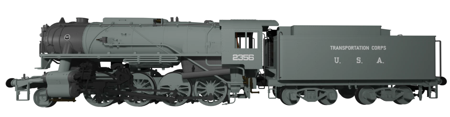 926004 USATC S160 2-8-0 SR Wartime Light Grey with Transportation Corps U.S.A on Tender No.2356 Steam Locomotive - Image 3