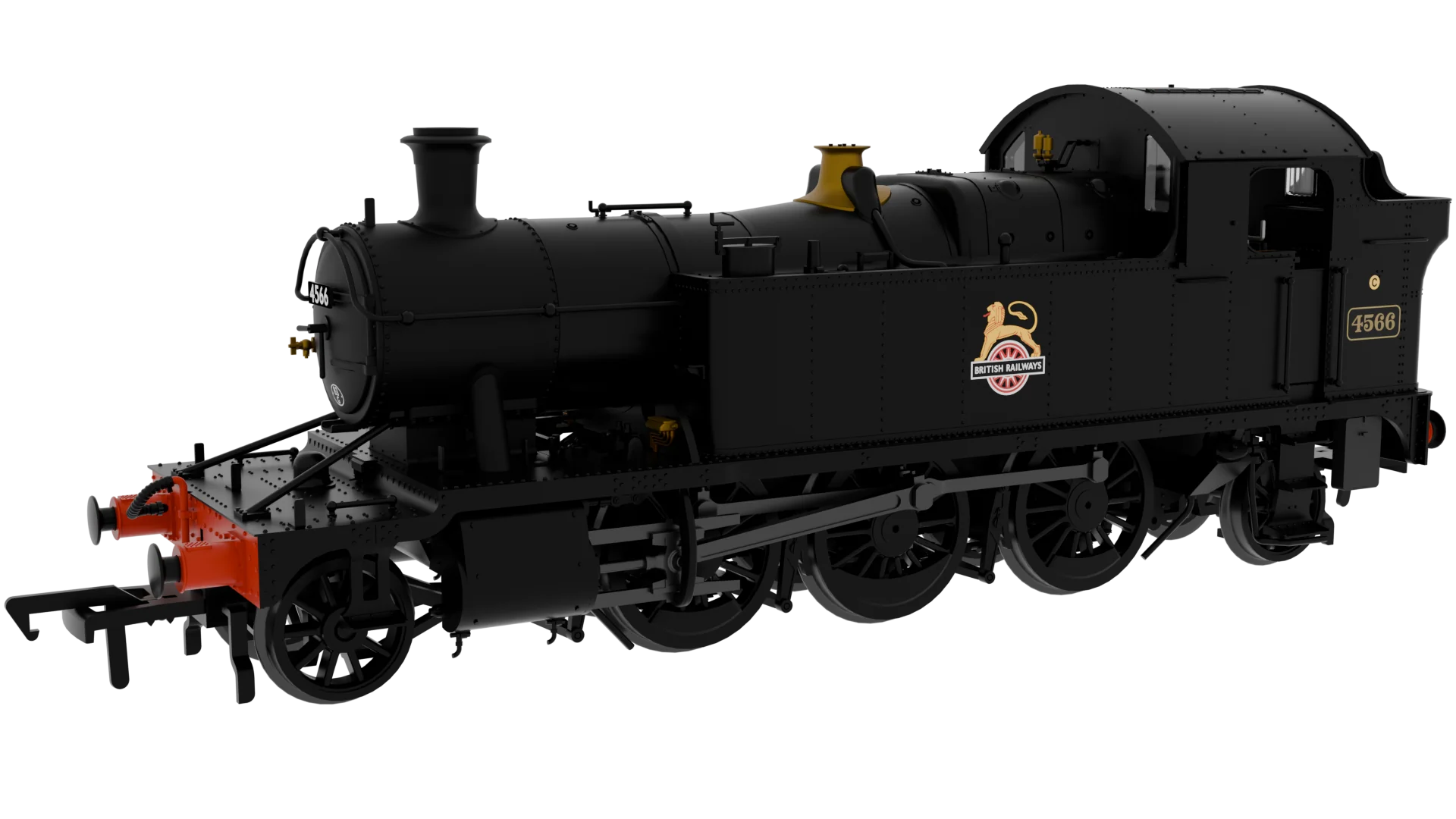 951111 GWR 45xx No.4566 BR Early Crest Plain Black (Large Crest - as Preserved) Steam Locomotive