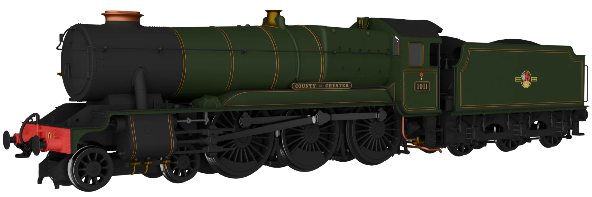 954510 GWR County No.1011 'County of Chester' BR Lined Green Late Crest Steam Locomotive - DCC Sound