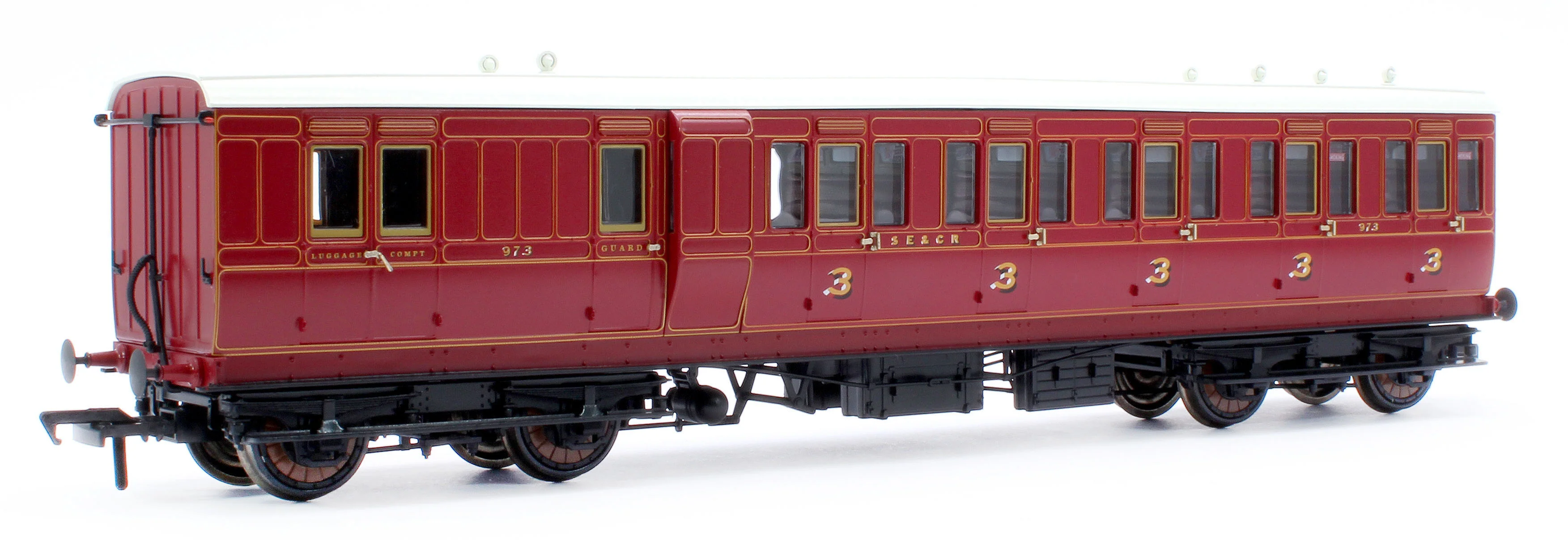 978001 48' SECR ‘Evolution’ Bogie Coach Non-Corridor Carriage No.973, No.881 & No.1010 3-Pack - Image 4