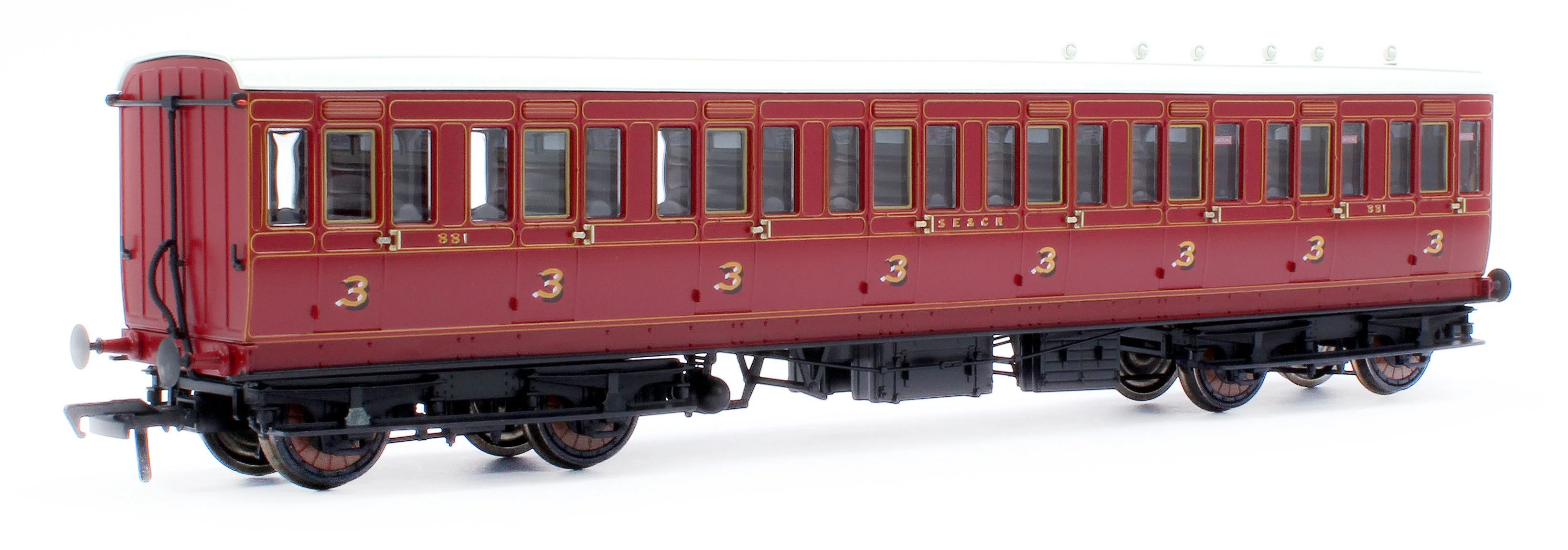 978001 48' SECR ‘Evolution’ Bogie Coach Non-Corridor Carriage No.973, No.881 & No.1010 3-Pack - Image 8