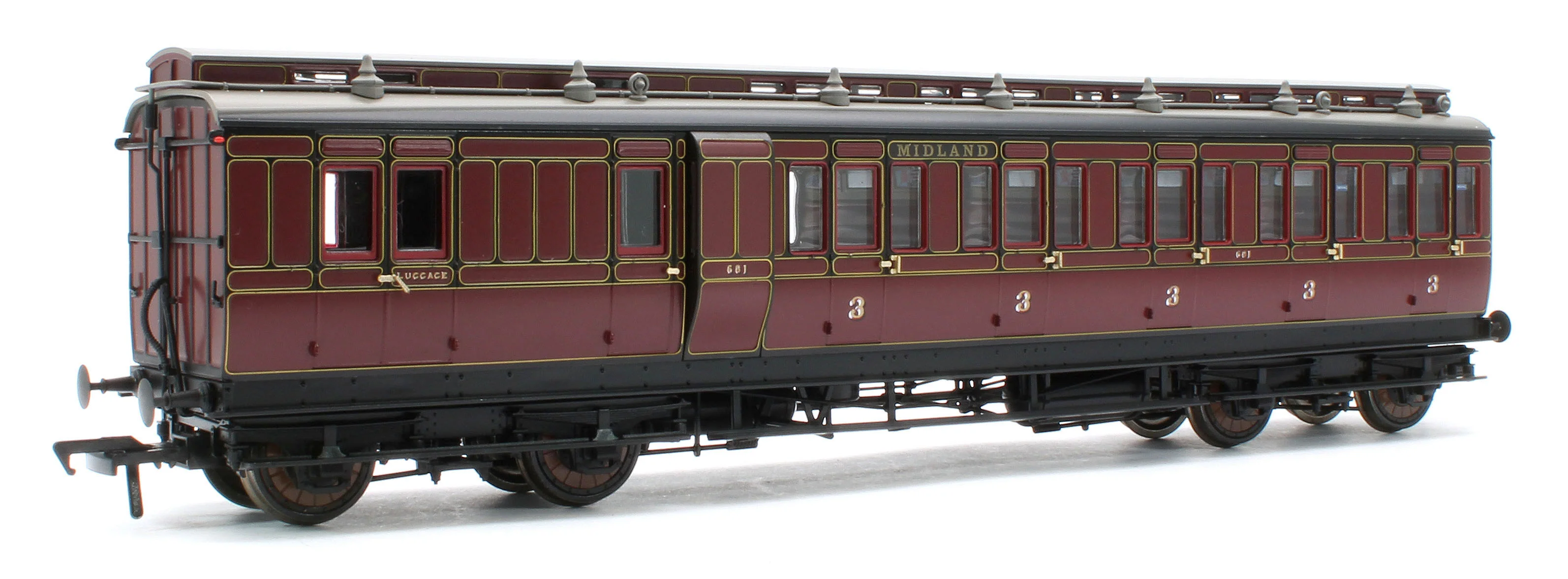 978005 48' Midland Railway ‘Evolution’ Bogie Coach Non-Corridor Carriage No.681, No.2441 & No.3207 3-Pack - Image 11