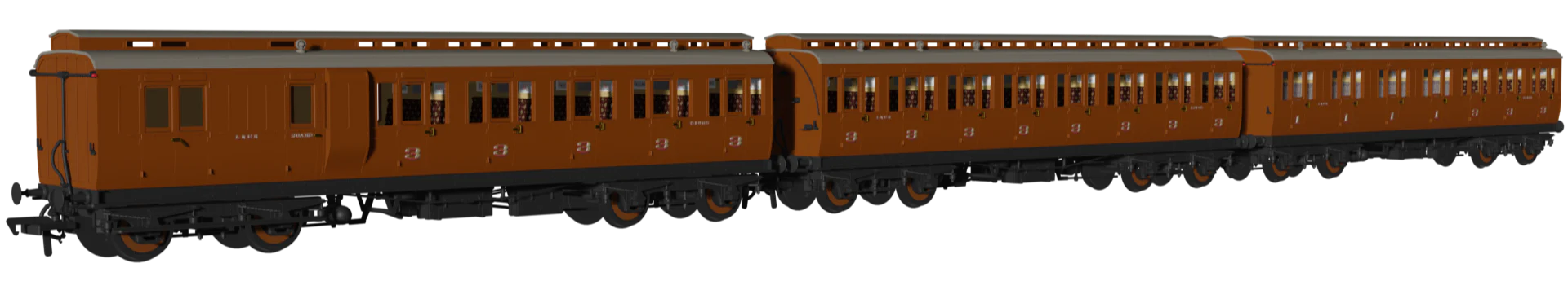 978219 Evolution' 48' LNER Non-Corridor Carriage No.51865, 52105 & 51400 Triple Pack - Image 2